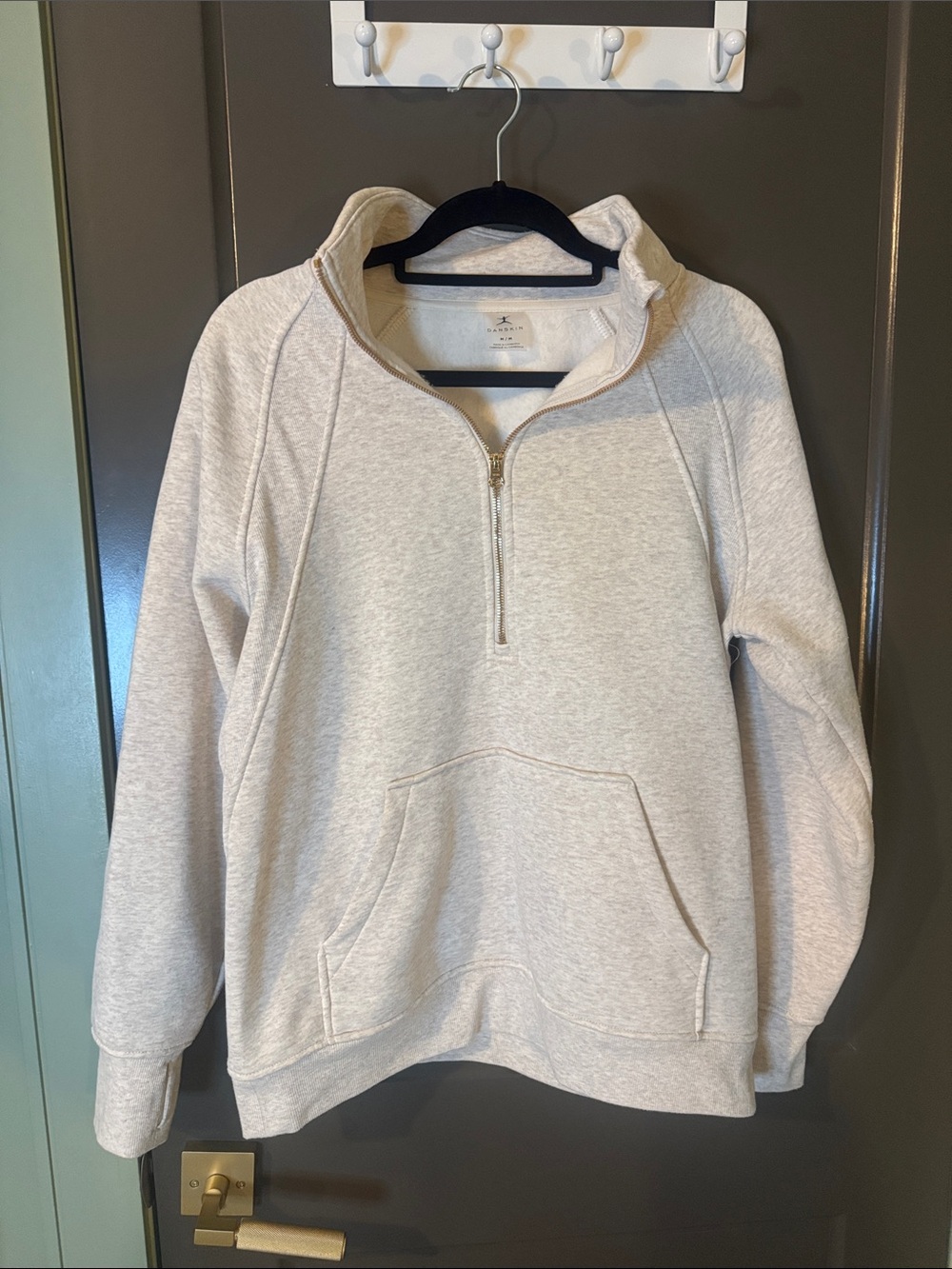 Danskin Women's Half-Zip Pullover Sweatshirt - Gray, medium, like new